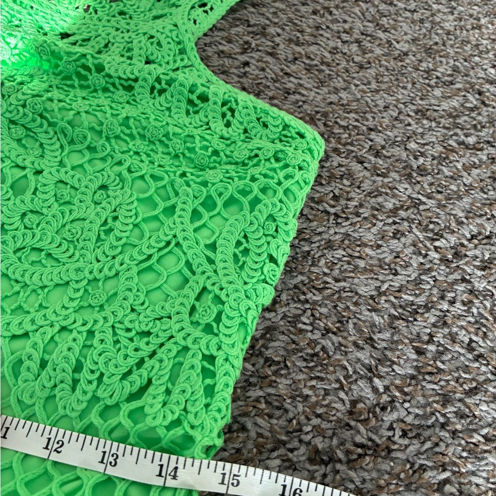 Lilly Pulitzer Lime Green Summer Party Dress: Size M - Picture 9 of 11